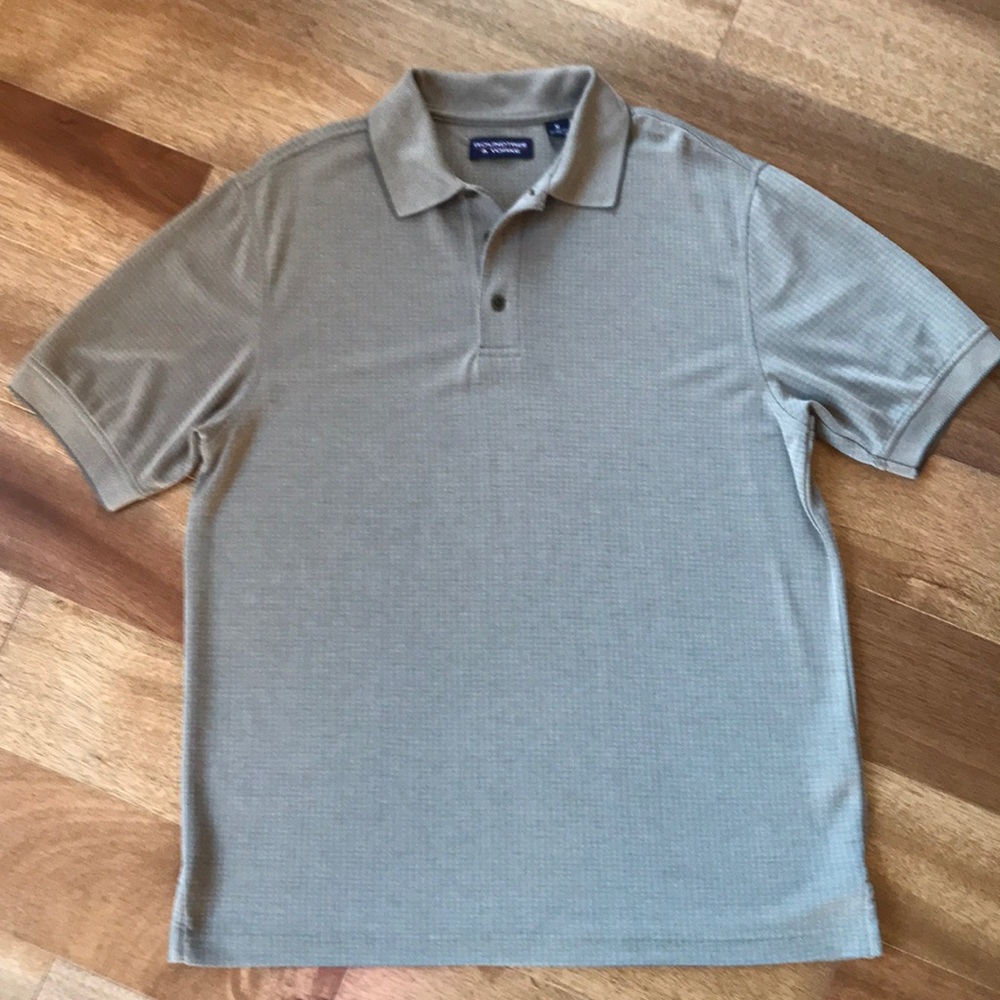 Roundtree and Yourke tan rayon/poly Men’s SS polo